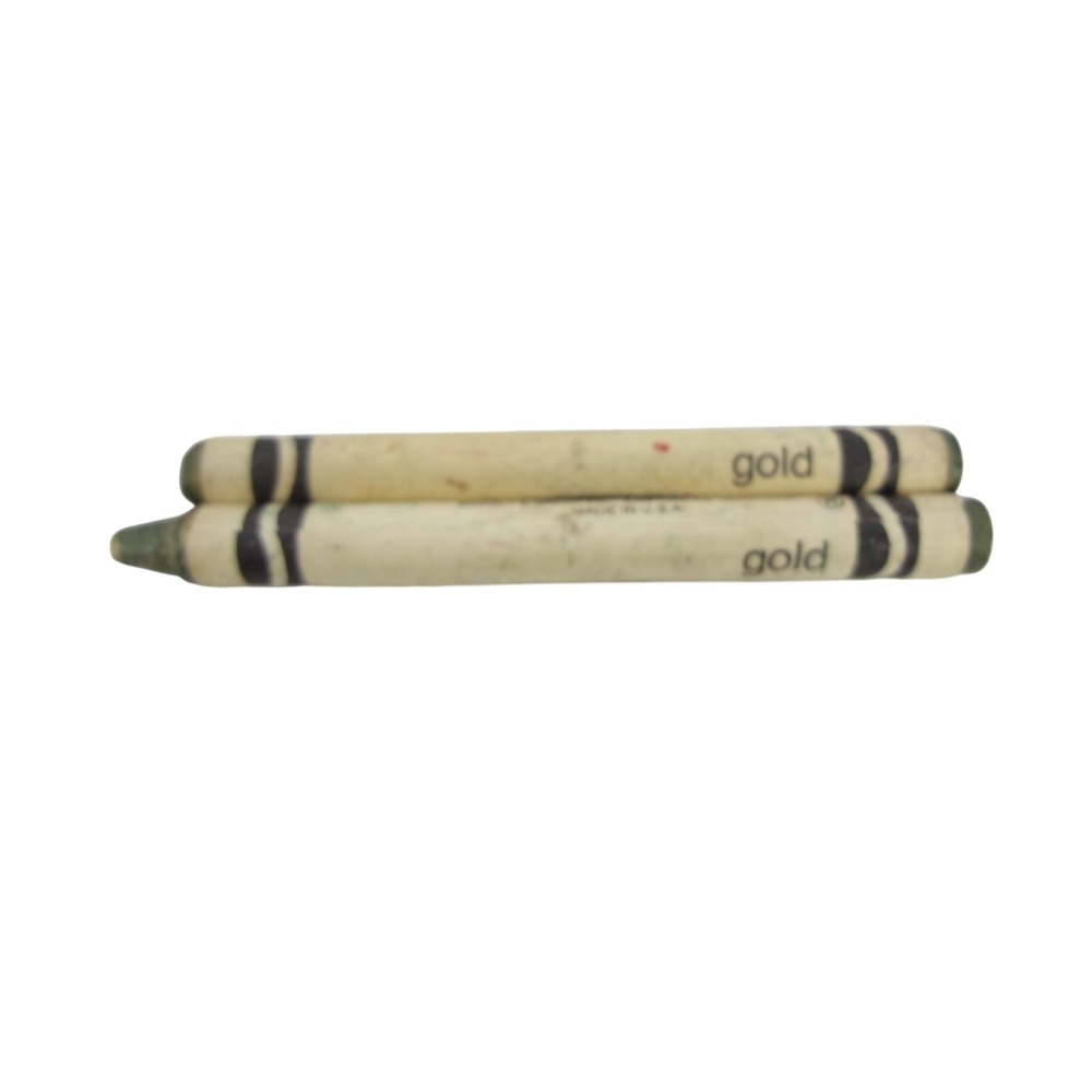Crayola Gold Crayons 2 Count Gold Good Vintage Metallic Art Supplies USA Made